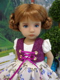 Alpen Village - dirndl ensemble with tights & boots for Little Darling Doll or 33cm BJD