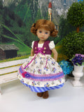 Alpen Village - dirndl ensemble with tights & boots for Little Darling Doll or 33cm BJD