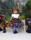Alpine Autumn - dirndl ensemble with tights & boots for Little Darling Doll or 33cm BJD