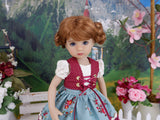 Alpine Beauty - dirndl ensemble with tights & shoes for Little Darling Doll or 33cm BJD