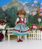 Alpine Beauty - dirndl ensemble with tights & shoes for Little Darling Doll or 33cm BJD