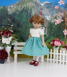 Alpine Beauty - dirndl ensemble with tights & shoes for Little Darling Doll or 33cm BJD