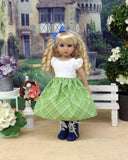 Alpine Bluebells - dirndl ensemble with tights & boots for Little Darling Doll or 33cm BJD