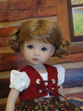 Alpine Briar Patch - dirndl ensemble with tights & boots for Little Darling Doll or 33cm BJD