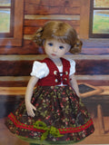 Alpine Briar Patch - dirndl ensemble with tights & boots for Little Darling Doll or 33cm BJD
