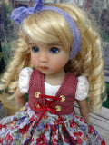 Alpine Garden - dirndl ensemble with tights & boots for Little Darling Doll or 33cm BJD