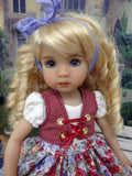 Alpine Garden - dirndl ensemble with tights & boots for Little Darling Doll or 33cm BJD