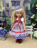 Alpine Garden - dirndl ensemble with tights & boots for Little Darling Doll or 33cm BJD