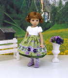 Alpine Lilacs - dirndl ensemble with tights & boots for Little Darling Doll or 33cm BJD