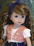 Alpine Meadow - dirndl ensemble with tights & boots for Little Darling Doll or 33cm BJD