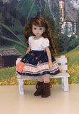 Alpine Meadow - dirndl ensemble with tights & boots for Little Darling Doll or 33cm BJD