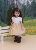 Alpine Meadow - dirndl ensemble with tights & boots for Little Darling Doll or 33cm BJD