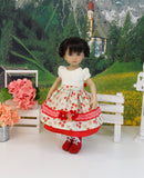 Alpine Posy - dirndl ensemble with tights & boots for Little Darling Doll or 33cm BJD