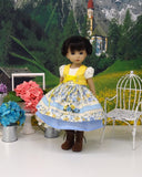 Alpine Summer - dirndl ensemble with tights & boots for Little Darling Doll or 33cm BJD