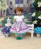 Alpine Sweet Pea - dirndl ensemble with tights & boots for Little Darling Doll or 33cm BJD
