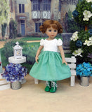 Alpine Sweet Pea - dirndl ensemble with tights & boots for Little Darling Doll or 33cm BJD