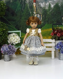 Alpine Wildflowers - dirndl ensemble with tights & boots for Little Darling Doll or 33cm BJD