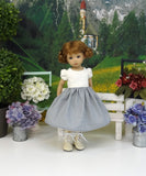 Alpine Wildflowers - dirndl ensemble with tights & boots for Little Darling Doll or 33cm BJD