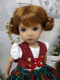 Alpine Winter Apple - dirndl ensemble with tights & boots for Little Darling Doll or 33cm BJD