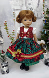 Alpine Winter Apple - dirndl ensemble with tights & boots for Little Darling Doll or 33cm BJD