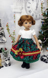 Alpine Winter Apple - dirndl ensemble with tights & boots for Little Darling Doll or 33cm BJD