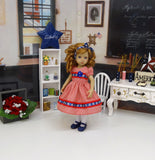 American Butterfly - dress, tights & shoes for Little Darling Doll or 33cm BJD