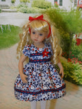 American Floral - dress, tights & shoes for Little Darling Doll