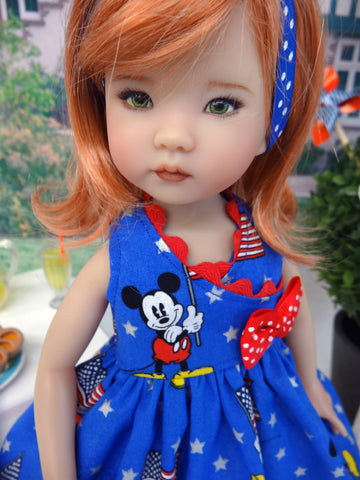 American Mickey - dress & sandals for Little Darling Doll or 33cm BJD
