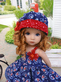 American Paisley - dress, hat, tights & shoes for Little Darling Doll or other 33cm BJD