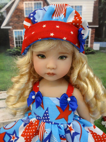 American Stars - dress, hat & sandals for Little Darling Doll or other 33cm BJD