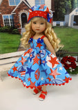 American Stars - dress, hat & sandals for Little Darling Doll or other 33cm BJD