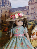 Antique Rose - dress, hat, tights & shoes for Little Darling Doll