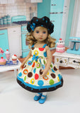 Apple Cinnamon Muffins - dress, hat, socks & shoes for Little Darling Doll or 33cm BJD