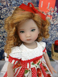 Apple Cobbler - dress, tights & shoes for Little Darling Doll or 33cm BJD