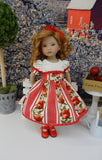 Apple Cobbler - dress, tights & shoes for Little Darling Doll or 33cm BJD