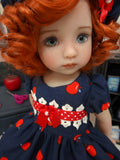 Apple for Teacher - dress, hat, tights & shoes for Little Darling Doll or other 33cm BJD