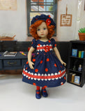 Apple for Teacher - dress, hat, tights & shoes for Little Darling Doll or other 33cm BJD