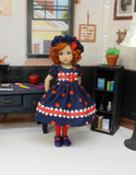 Apple for Teacher - dress, hat, tights & shoes for Little Darling Doll or other 33cm BJD