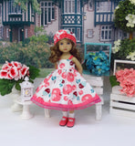Apple Orchard - dress, hat, socks & shoes for Little Darling Doll or 33cm BJD