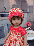 Apple Pie - dress, hat, tights & shoes for Little Darling Doll or other 33cm BJD