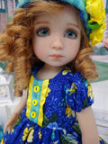 April Garden - dress, hat, tights & shoes for Little Darling Doll or 33cm BJD