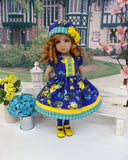 April Garden - dress, hat, tights & shoes for Little Darling Doll or 33cm BJD