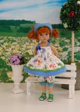 April Showers - babydoll top, bloomers, kerchief & sandals for Little Darling Doll