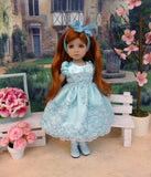 Aqua Mist - dress, slip, tights & shoes for Little Darling Doll or 33cm BJD