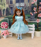Aqua Mist - dress, slip, tights & shoes for Little Darling Doll or 33cm BJD