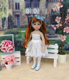 Aqua Mist - dress, slip, tights & shoes for Little Darling Doll or 33cm BJD