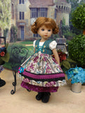 Austrian Aviary - dirndl ensemble with tights & boots for Little Darling Doll or 33cm BJD