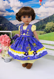 Austrian Beauty - dirndl ensemble with tights & boots for Little Darling Doll or 33cm BJD