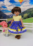 Austrian Beauty - dirndl ensemble with tights & boots for Little Darling Doll or 33cm BJD
