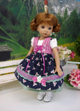Austrian Valley  - dirndl ensemble with tights & boots for Little Darling Doll or 33cm BJD